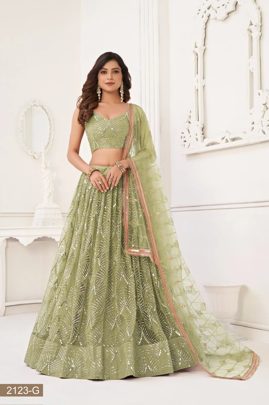 Narayani Fashion 2123-E-F-G-H-I Tone to Tone Cotton Thread Wholesale Lehenga Catalog — Wholesale, MPA wholesale from Surat - Gallery Image 5
